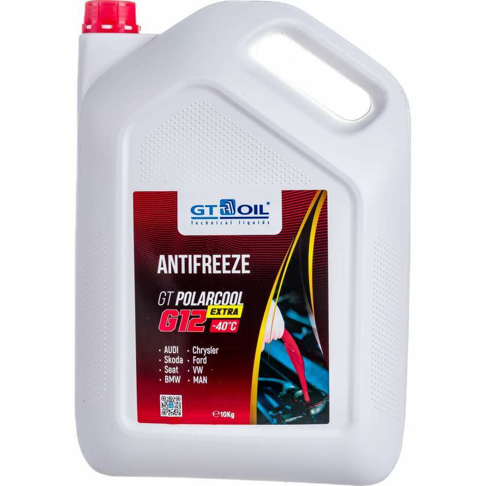 Антифриз GT Polarcool Extra Antifreeze G12 красный,10кг GT OIL, 4606746008278